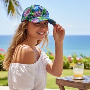 Lilly Pulitzer Disney Parks Minnie Daisy Castle Print Ball Cap Hat